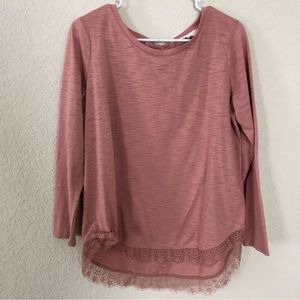 LC Lauren Conrad Lace Detail Shirt